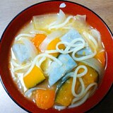 里芋南瓜人参タマネギ素麺の味噌汁